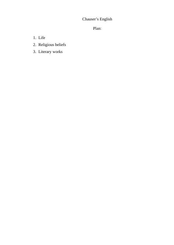 Chauser’s English