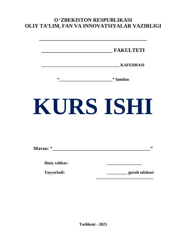 KURS ISHI - MUQOVA