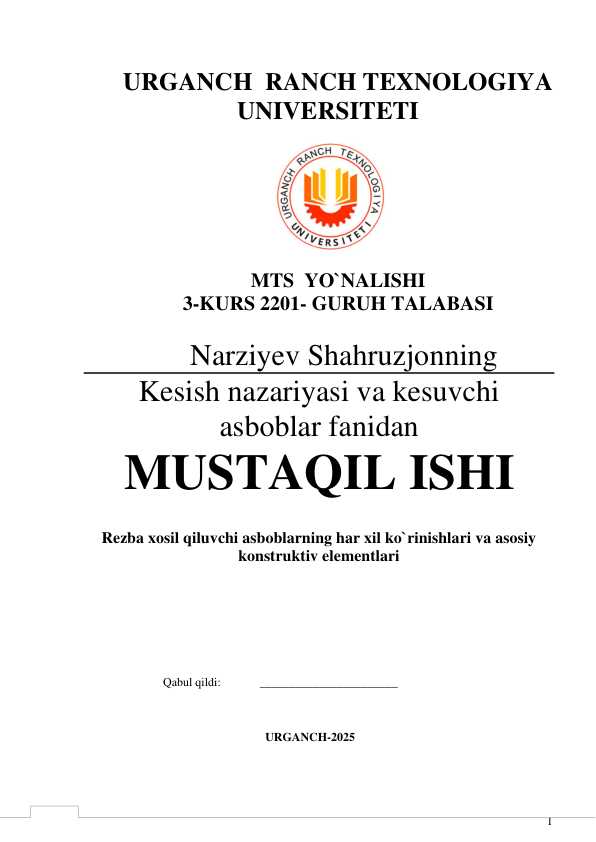 Rezba xosil qiluvchi asboblarning har xil ko`rinishlari va asosiy konstruktiv elementlari