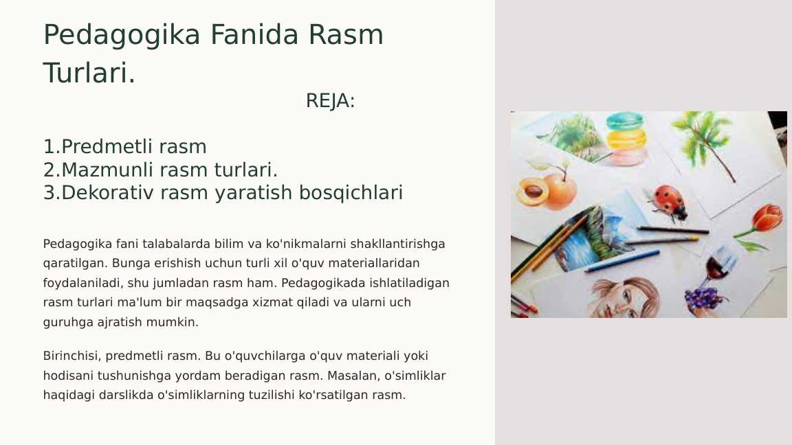 Pedagogika Fanida Rasm Turlari