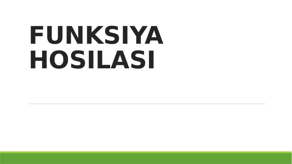 Funksiya hosilasi
