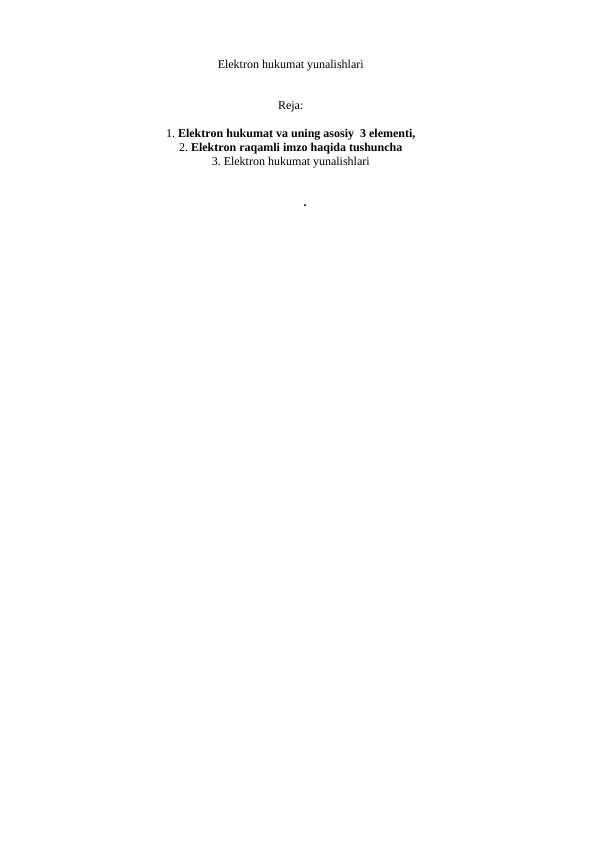 Elektron hukumat yunalishlari
