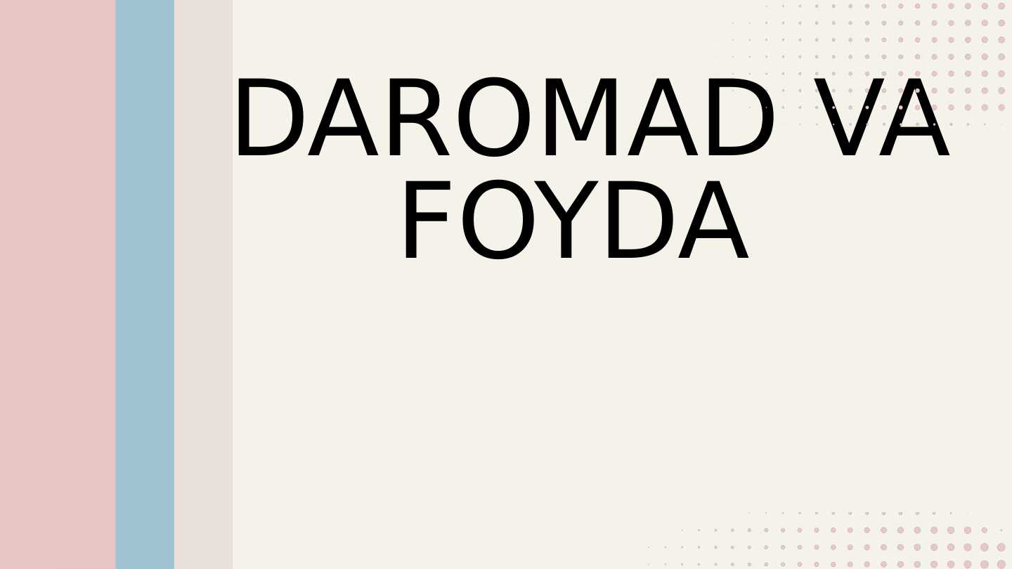 DAROMAD VA FOYDA