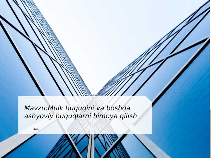 Mulk huquqini boshqa ashyoviy huquqlardan himoya qilish