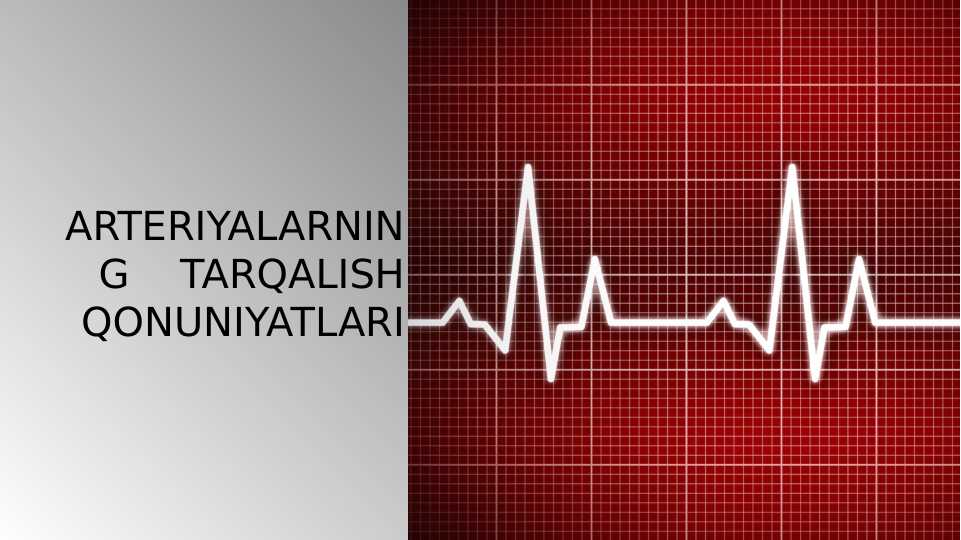 Arteriyalarning tarqalish qonuniyatlari