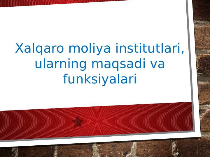 Xalqaro moliya institutlari