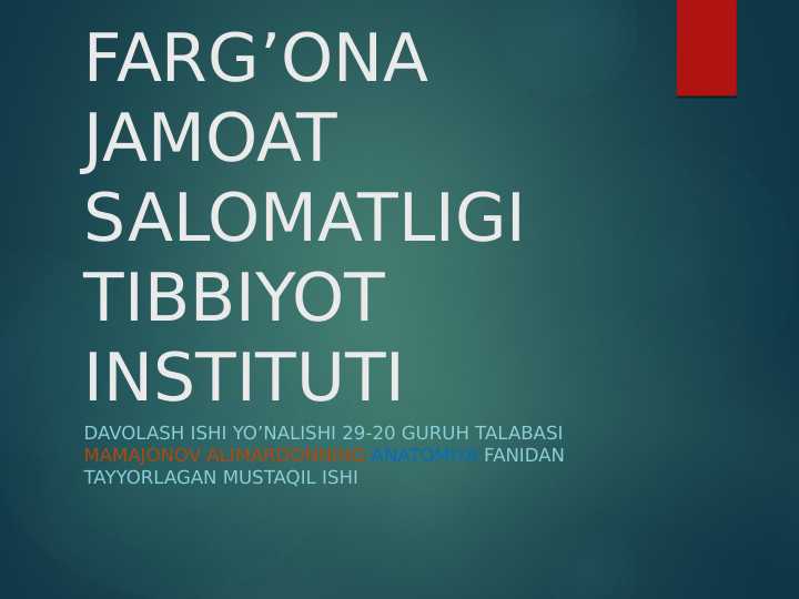 Umumiy osteologiya.Skelet haqida umumiy tushuncha.Bo’yin ko’krak,bel va dumg’aza umurtqalari