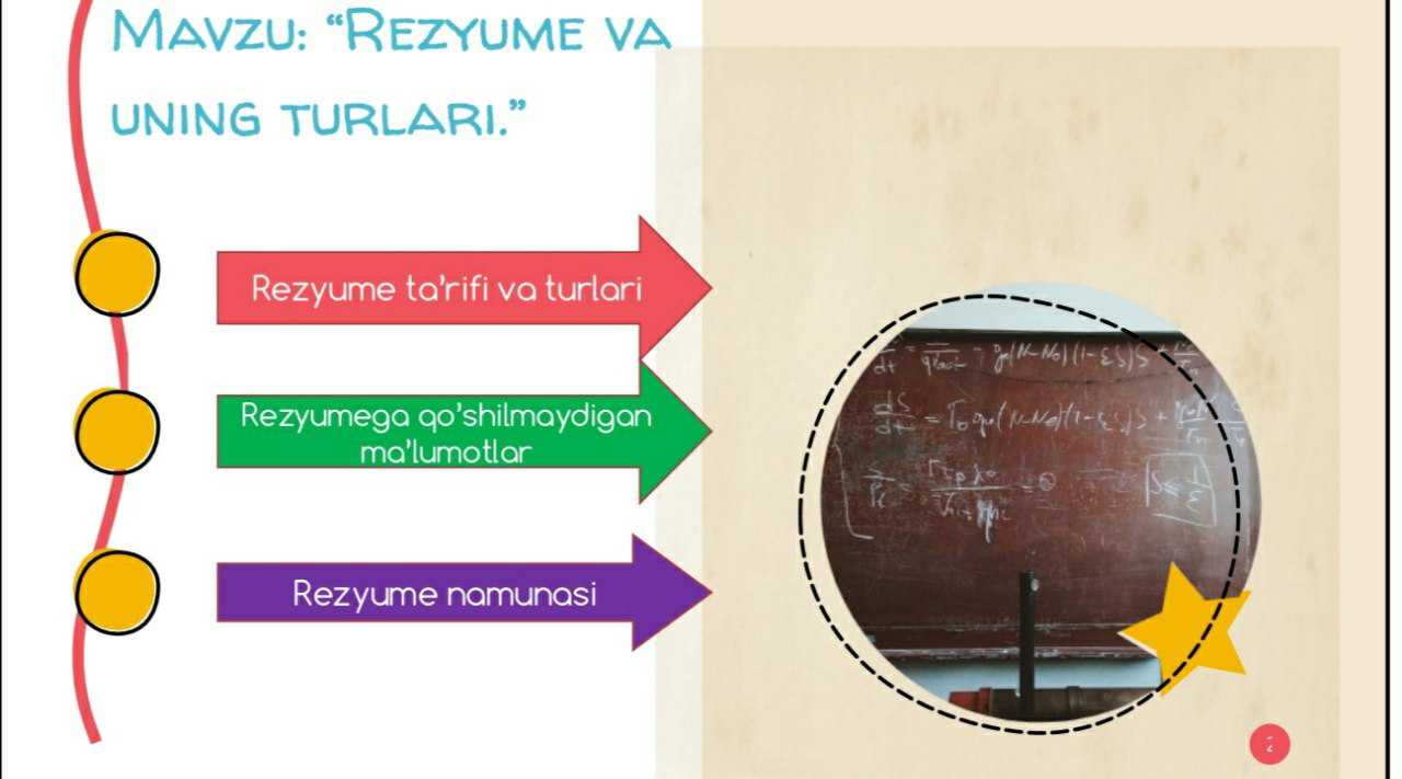 Rezyume va uning turlari