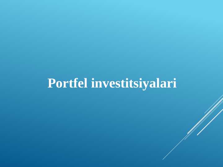 Portfel investitsiyalari
