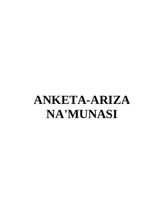 ANKETA-ARIZA NAMUNA