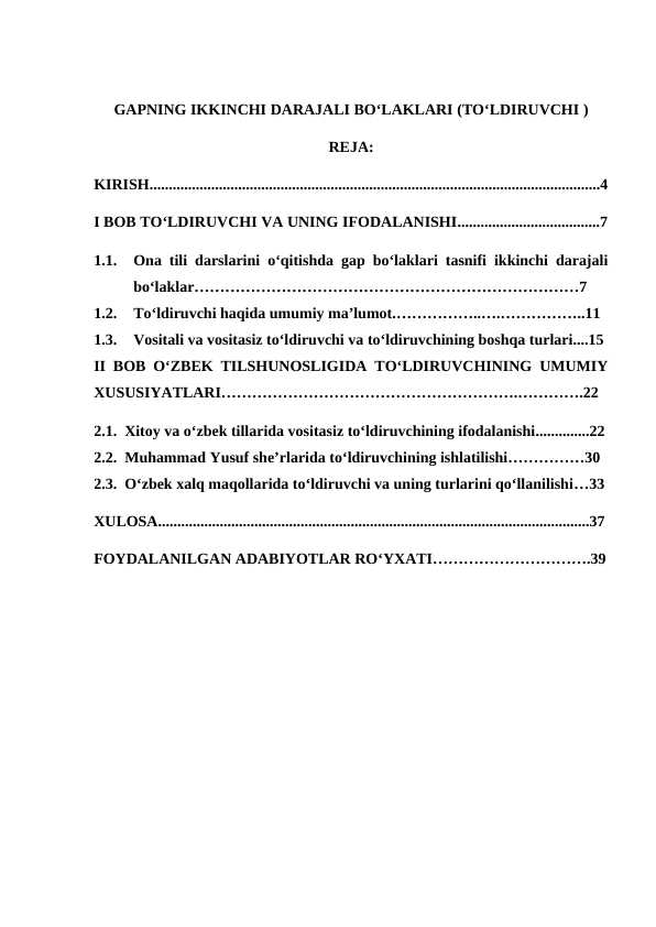 Gapning ikkinchi darajali boʻlaklari (toʻldiruvchi).kurs ishi.docx