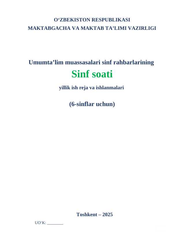 6-sinf soati yangisi