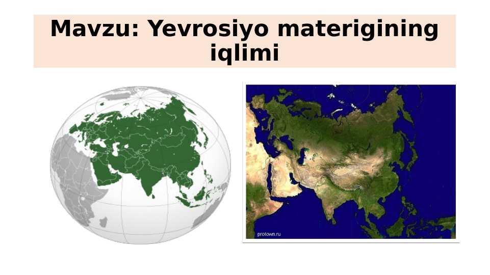 Yevrosiyo materigining iqlimi