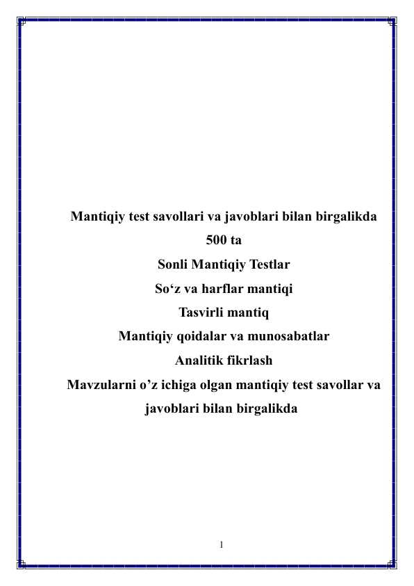 Mantiqiy testlar
