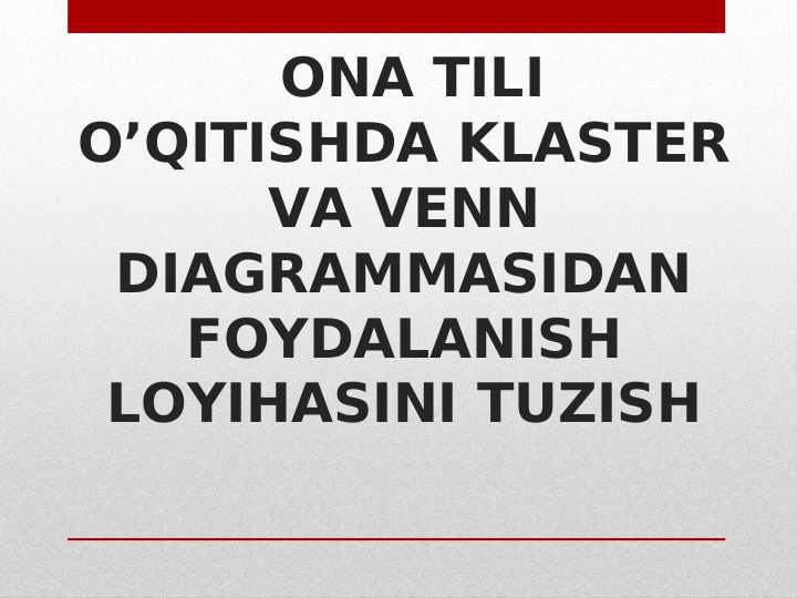 Klaster va Venn diagrammasi
