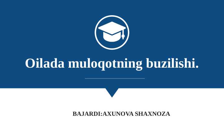 Oilada muloqotning buzilishi SLAYD 40 SAHIFA