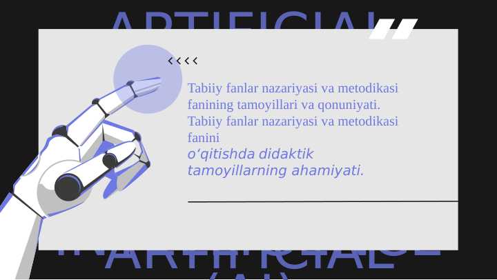 Tabiiy fanlar nazariyasi va metodikasi fanining tamoyillari va ...
