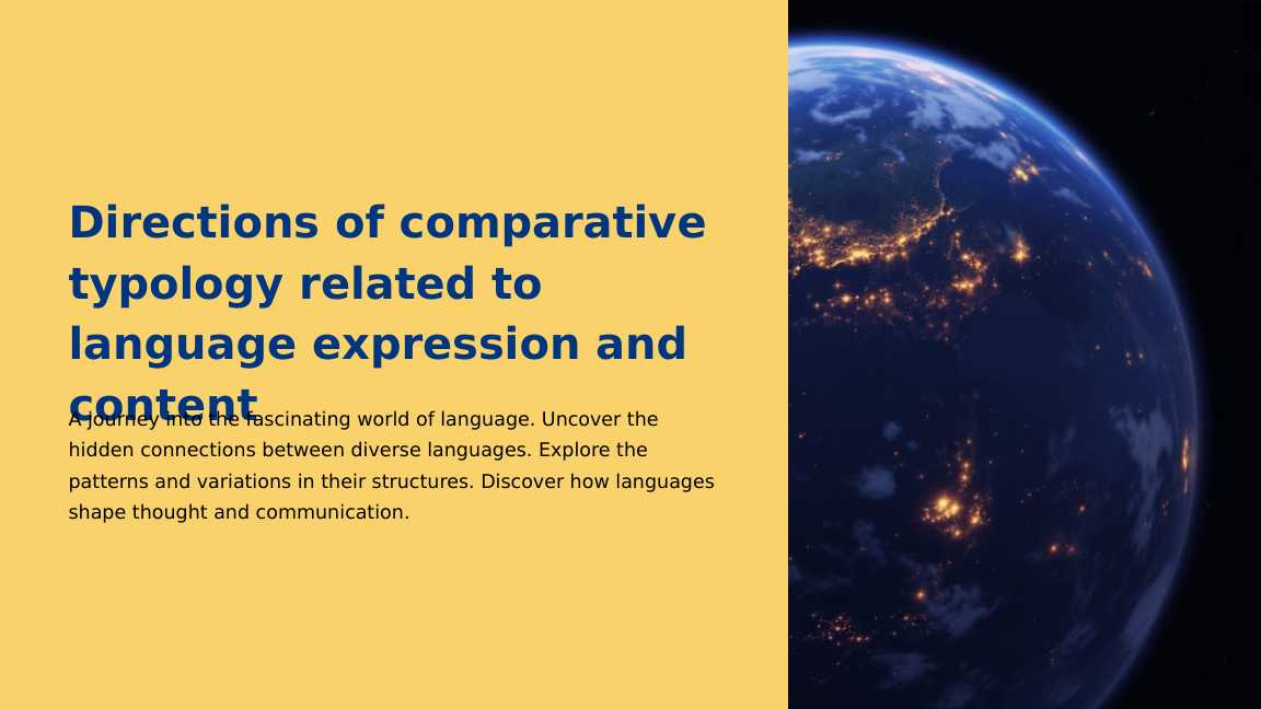 Comparative Language Examples Science Directions of comparative typology related to language expression and ...