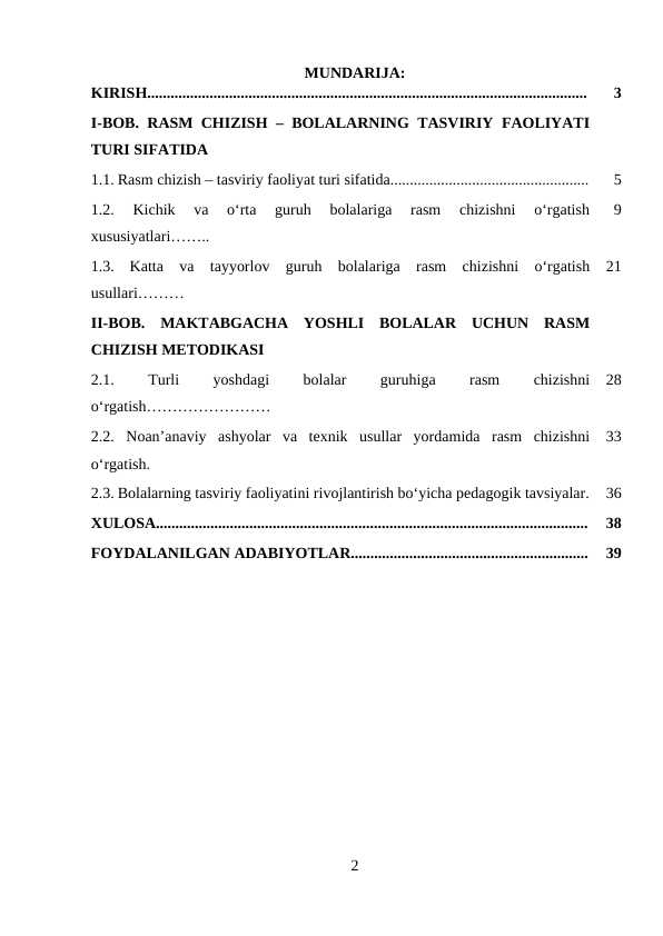 Referat Rasm Maktabgacha ta’lim muassasasida bolalarni tasviriy faoliyatga o ...