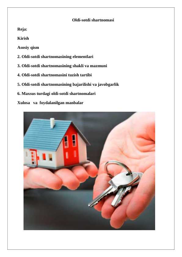 Oldi Sotdi Shartnomasi