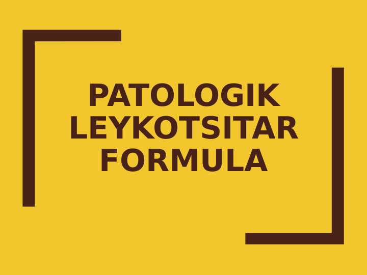 Patologik leykotsitar formula