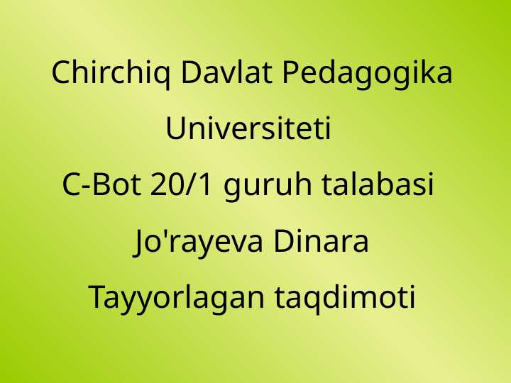 Mатематikadan didaktik o’yinlar