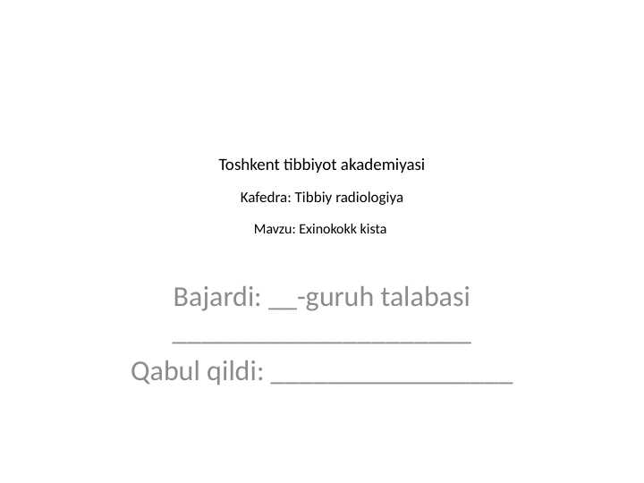 Exinokokk kista