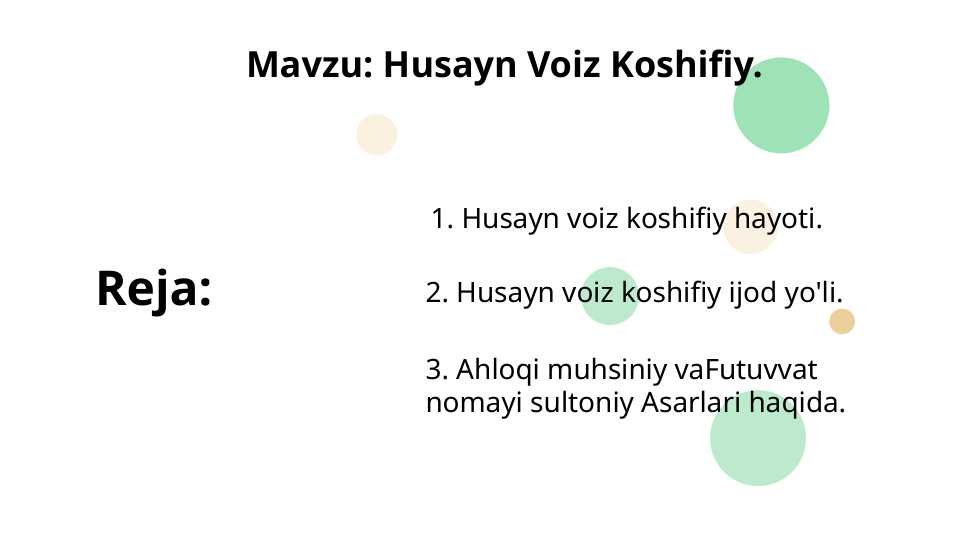 Husayn Voiz Koshifiy. Adabiyot