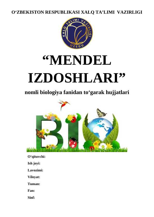 Biologiya to'garak hujjati 34 soatli