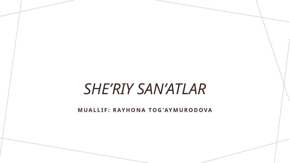 Sheʼriy sanʼatlar