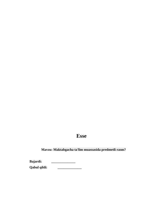 Maktabgacha ta'lim muassasida predmetli rasm?