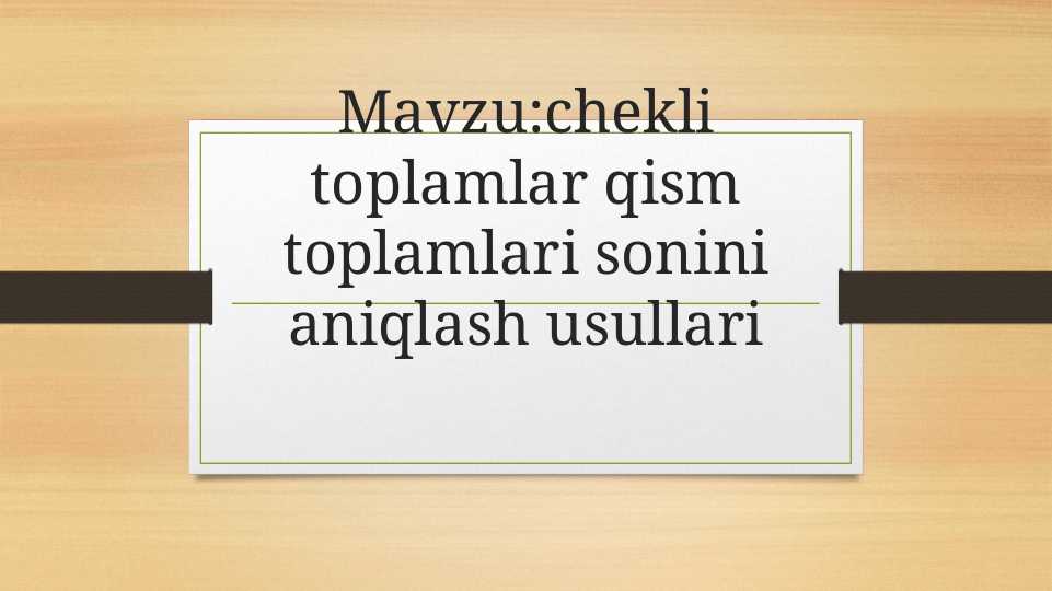 Qizlar kamming toplamlari