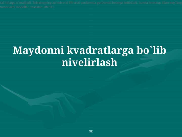 8 MAVZU Maydonni kvadratlarga bo`lib nivelirlash 2