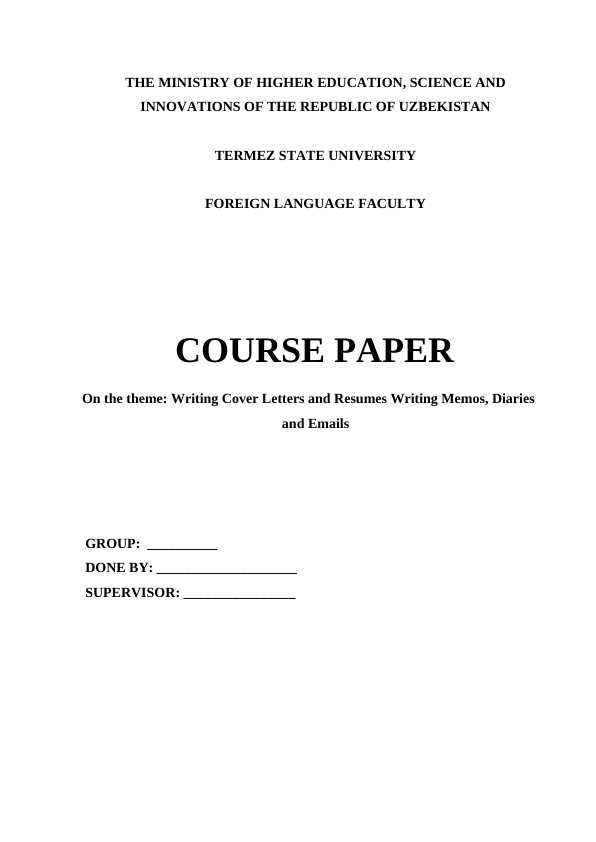 Writing Cover Letters and Resumes Writing Memos, Diaries and Emails