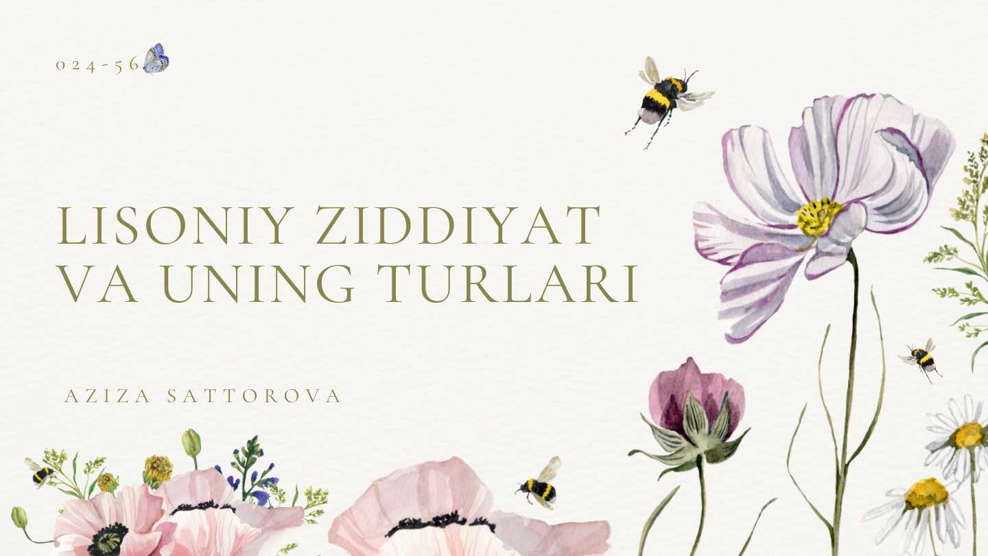 Lisoniy ziddiyat va uning turlari