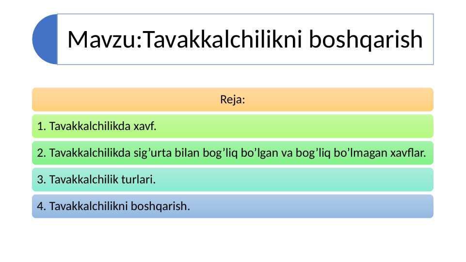 Tavakkalchilikni boshqarish