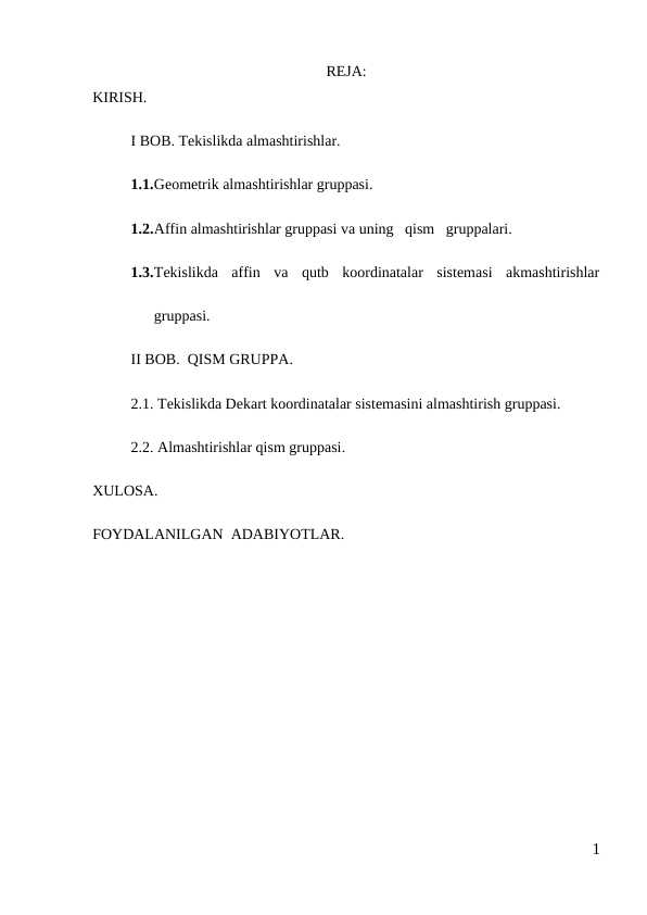 almashtirishlar gruppasi