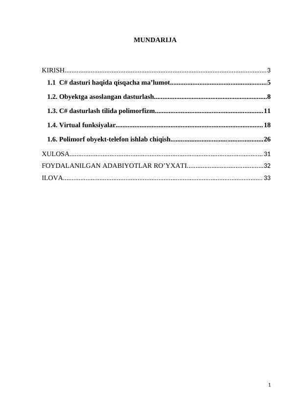 C# dasturlash tilida polimorfizm