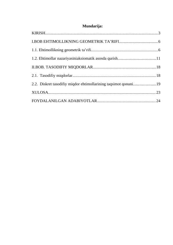 Ehtimollikning geometrik ta’rifi