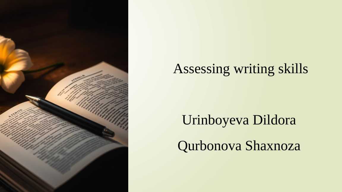 Assessing writing skills