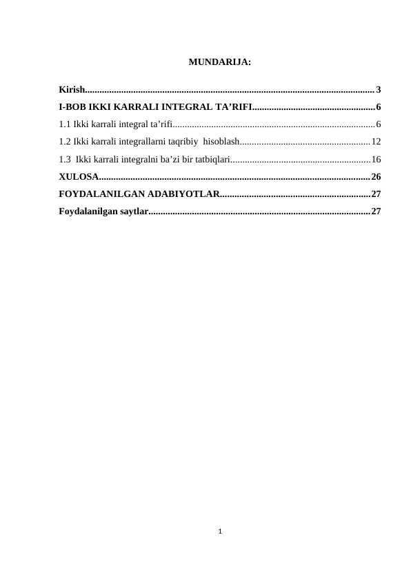 Ikki karrali integrallarning tatbiqlari va taqribiy hisoblash