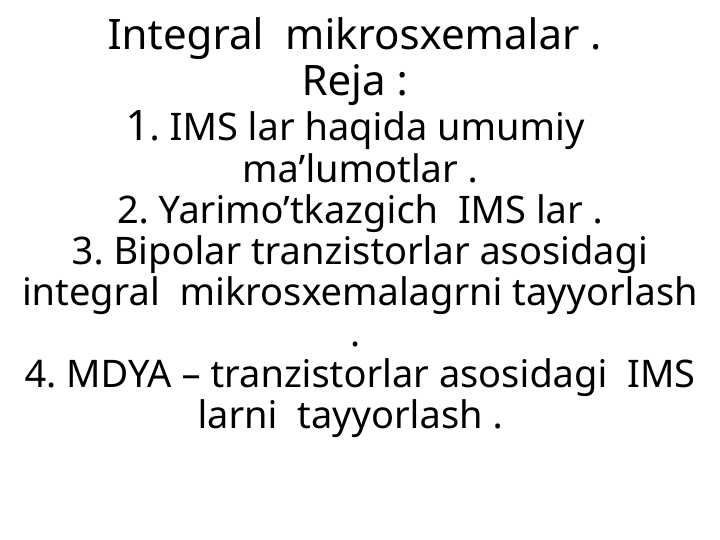 Integral mikrosxemalar
