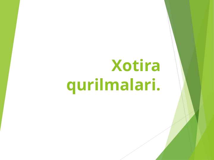 Xotira qurilmalari