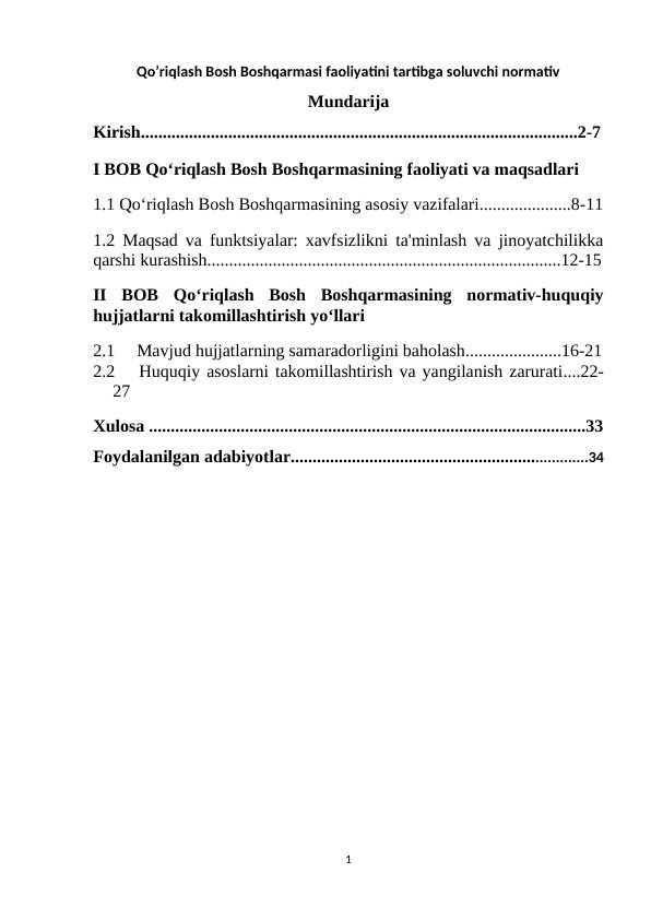 Qo’riqlash Bosh Boshqarmasi faoliyatini tartibga soluvchi normativ k.docx
