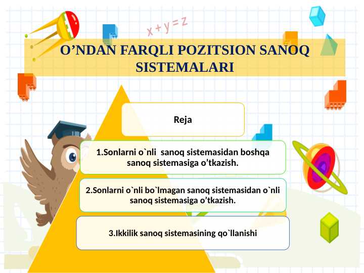O’NDAN FARQLI POZITSION SANOQ SISTEMALARI