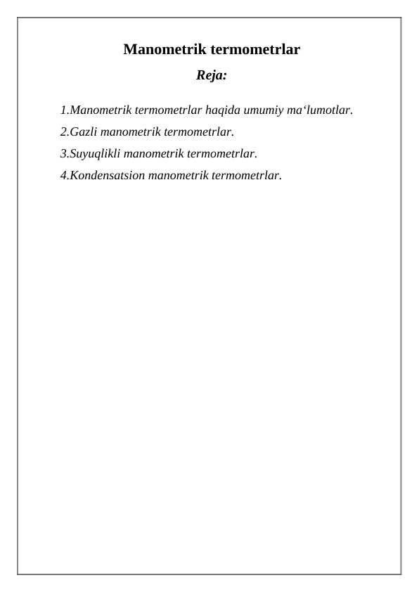 Manometrik termomеtrlar