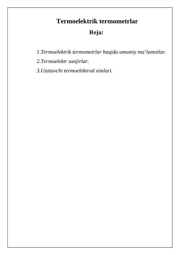 Termoelektrik termometrlar