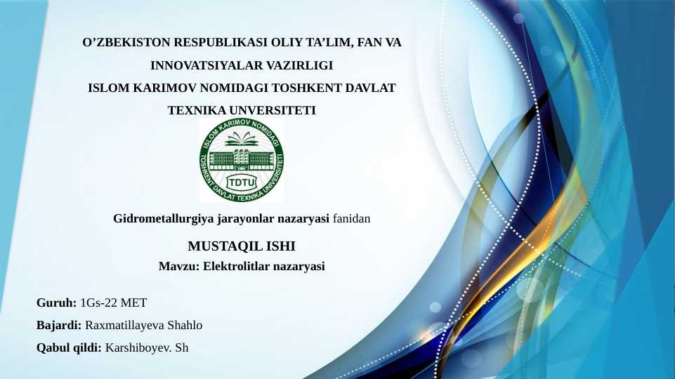 Elektrolitlar nazaryasi