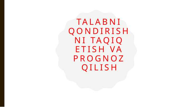 Talabni qondirishni taqiq etish va prognoz qilish