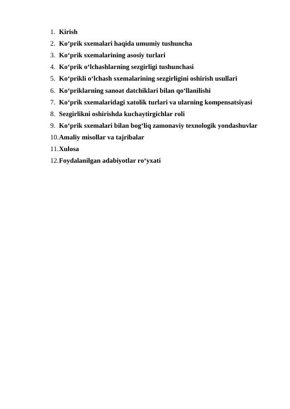Ko‘prikli o‘lchash sxemalarining sezgirligini oshirish. Mustaqil ish ...